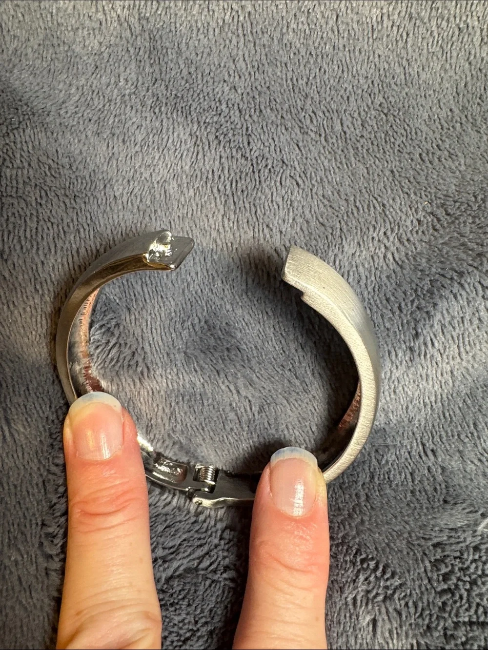 Classic Textured Metal Cuff Bracelet in Silver